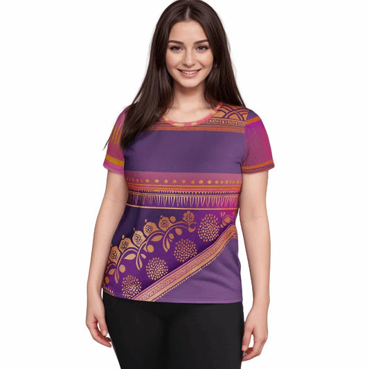 Ronish Sari - Plus Athlo Flex Shirt sustainable fashion athleisure includes plus size activewear yoga clothes unique flare leggings shorts dresses one pieces travel wear for ladies