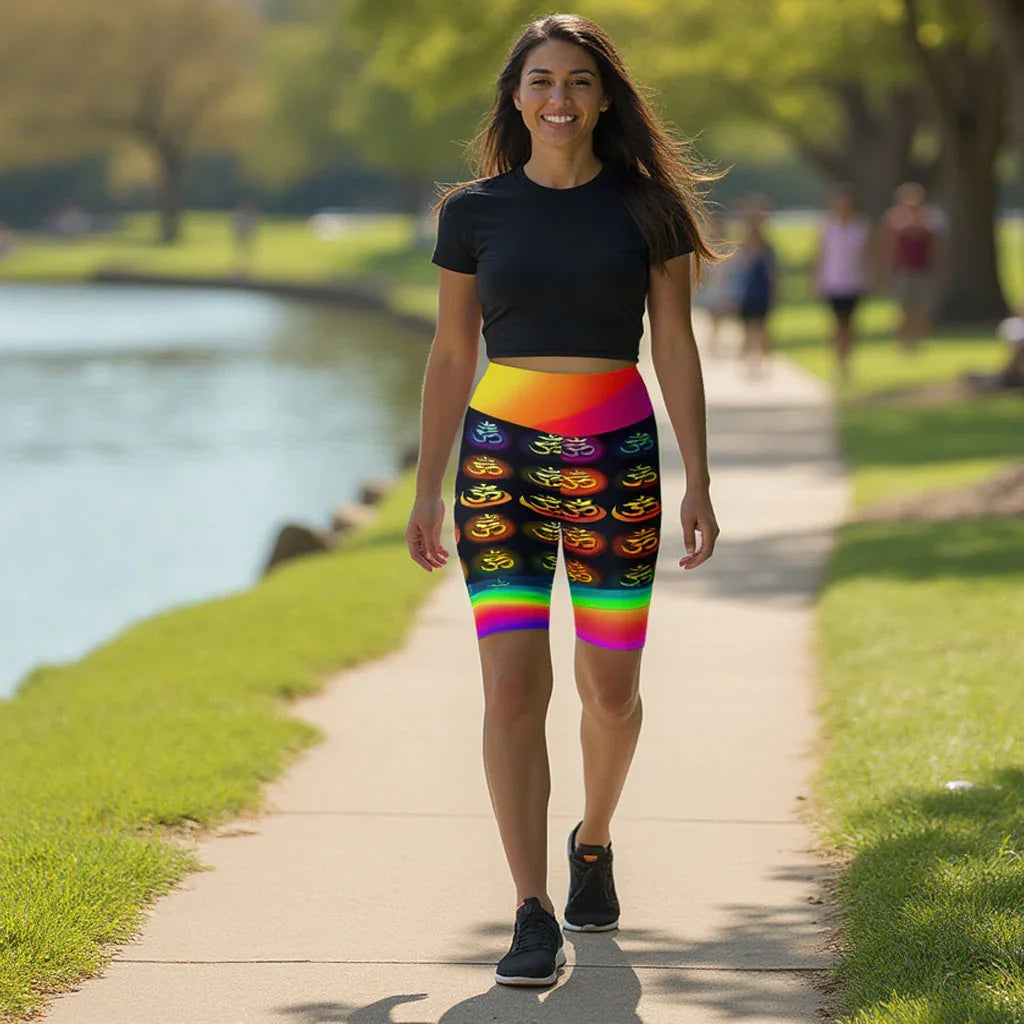 Lilani - Athlo Yoga Long Shorts sustainable fashion athleisure includes plus size activewear yoga clothes unique flare leggings shorts dresses one pieces travel wear for ladies