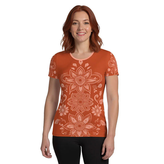 Mix Match - Orange - Athlo Flex Shirt sustainable fashion athleisure includes plus size activewear yoga clothes unique flare leggings shorts dresses one pieces travel wear for ladies