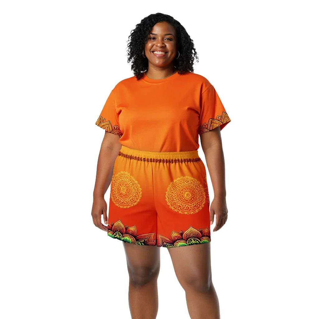 Pranika - Plus Athlo Rec Shorts sustainable fashion athleisure includes plus size activewear yoga clothes unique flare leggings shorts dresses one pieces travel wear for ladies