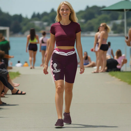 Cobra Naga - Athlo Yoga Long Shorts sustainable fashion athleisure includes plus size activewear yoga clothes unique flare leggings shorts dresses one pieces travel wear for ladies