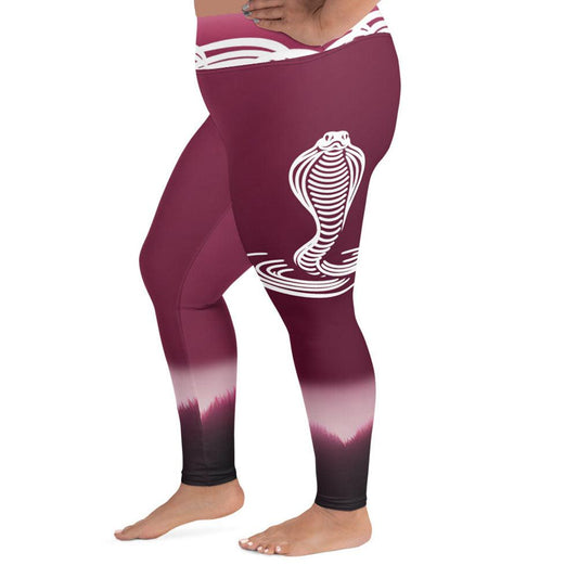 Cobra Naga - Plus Athlo Yoga Leggings sustainable fashion athleisure includes plus size activewear yoga clothes unique flare leggings shorts dresses one pieces travel wear for ladies