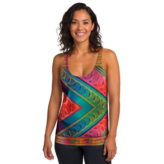 Kasani Sari - Athlo Flex Tank sustainable fashion athleisure includes plus size activewear yoga clothes unique flare leggings shorts dresses one pieces travel wear for ladies