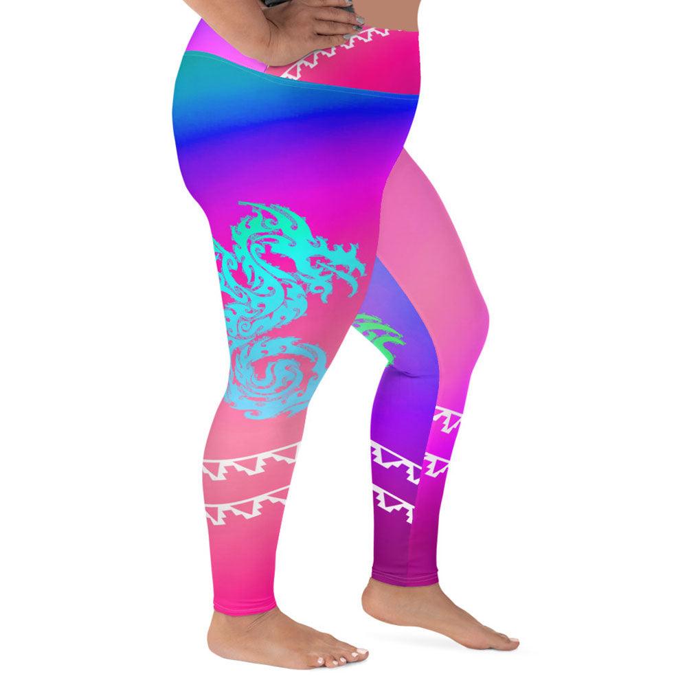 Dragon Desi - Plus Athlo Yoga Leggings sustainable fashion athleisure includes plus size activewear yoga clothes unique flare leggings shorts dresses one pieces travel wear for ladies