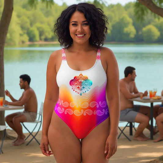 Girisha - Plus Athlo Swimsuit sustainable fashion athleisure includes plus size activewear yoga clothes unique flare leggings shorts dresses one pieces travel wear for ladies