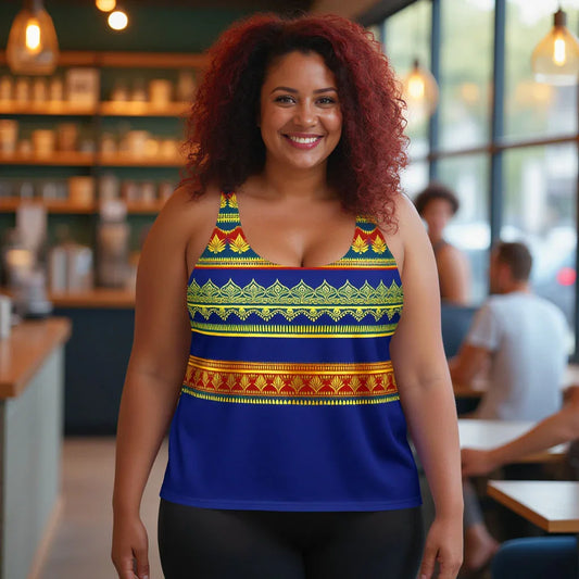 Perani Sari - Plus Athlo Flex Tank sustainable fashion athleisure includes plus size activewear yoga clothes unique flare leggings shorts dresses one pieces travel wear for ladies