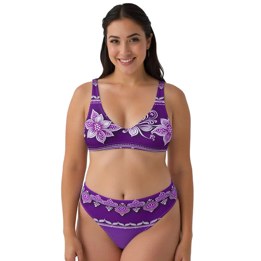 Sanavi Henna - Plus Athlo Classic Bikini sustainable fashion athleisure includes plus size activewear yoga clothes unique flare leggings shorts dresses one pieces travel wear for ladies