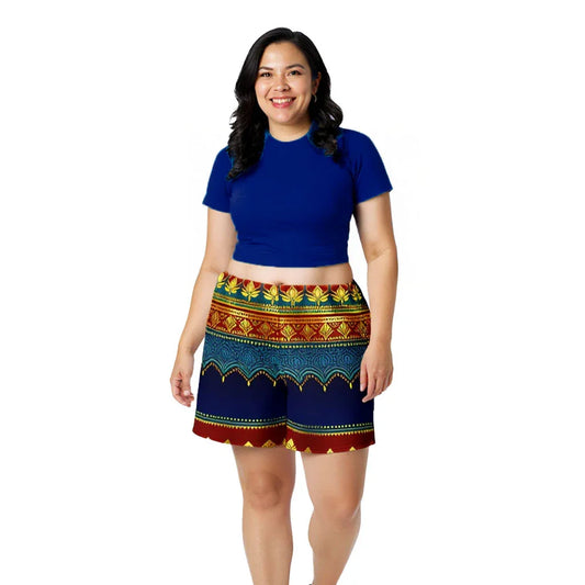 Perani Sari - Plus Athlo Rec Shorts sustainable fashion athleisure includes plus size activewear yoga clothes unique flare leggings shorts dresses one pieces travel wear for ladies