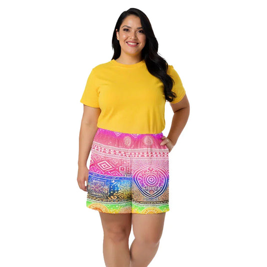 Deshan - Plus Athlo Rec Shorts sustainable fashion athleisure includes plus size activewear yoga clothes unique flare leggings shorts dresses one pieces travel wear for ladies