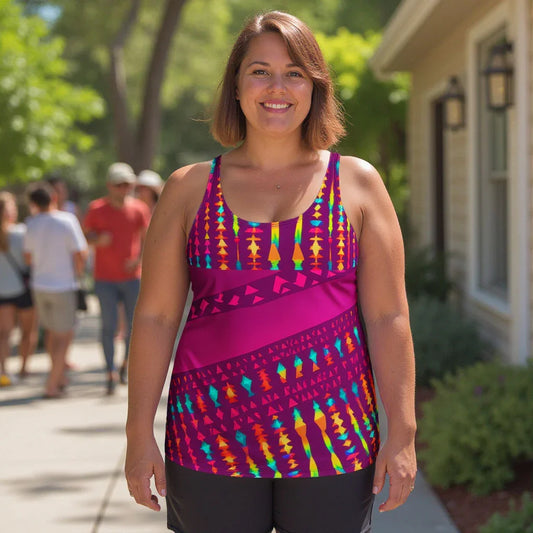 Yuva - Plus Athlo Flex Tank sustainable fashion athleisure includes plus size activewear yoga clothes unique flare leggings shorts dresses one pieces travel wear for ladies