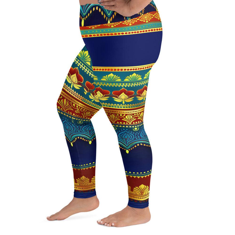 Perani Sari - Plus Athlo Yoga Leggings sustainable fashion athleisure includes plus size activewear yoga clothes unique flare leggings shorts dresses one pieces travel wear for ladies