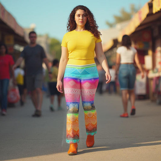 Deshan - Plus Athlo Bell Leggings sustainable fashion athleisure includes plus size activewear yoga clothes unique flare leggings shorts dresses one pieces travel wear for ladies