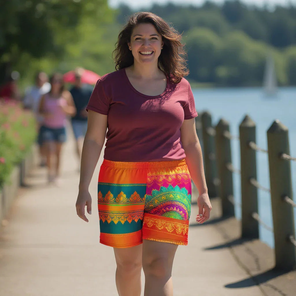 Aijya Sari - Plus Athlo Rec Shorts sustainable fashion athleisure includes plus size activewear yoga clothes unique flare leggings shorts dresses one pieces travel wear for ladies