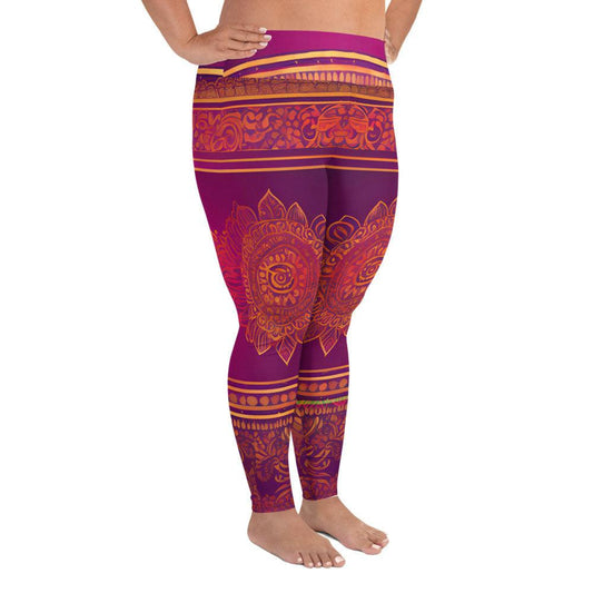 Piya Sari - Plus Athlo Yoga Leggings sustainable fashion athleisure includes plus size activewear yoga clothes unique flare leggings shorts dresses one pieces travel wear for ladies