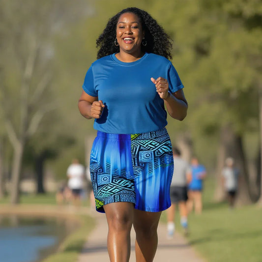 Tiania - Plus Athlo Rec Shorts sustainable fashion athleisure includes plus size activewear yoga clothes unique flare leggings shorts dresses one pieces travel wear for ladies