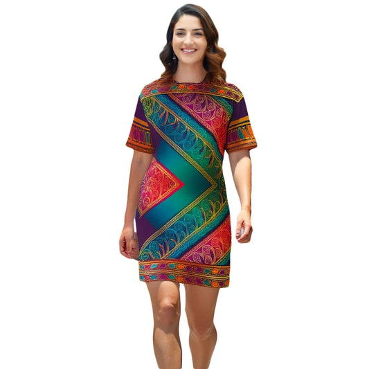 Kasani Sari - Athlo Straight Dress sustainable fashion athleisure includes plus size activewear yoga clothes unique flare leggings shorts dresses one pieces travel wear for ladies