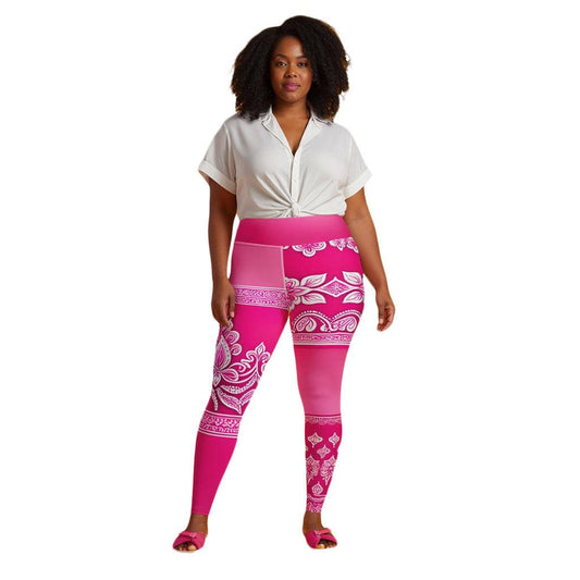 Vai Henna - Plus Athlo Yoga Leggings sustainable fashion athleisure includes plus size activewear yoga clothes unique flare leggings shorts dresses one pieces travel wear for ladies