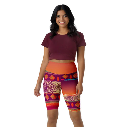 Talla - Athlo Yoga Long Shorts sustainable fashion athleisure includes plus size activewear yoga clothes unique flare leggings shorts dresses one pieces travel wear for ladies