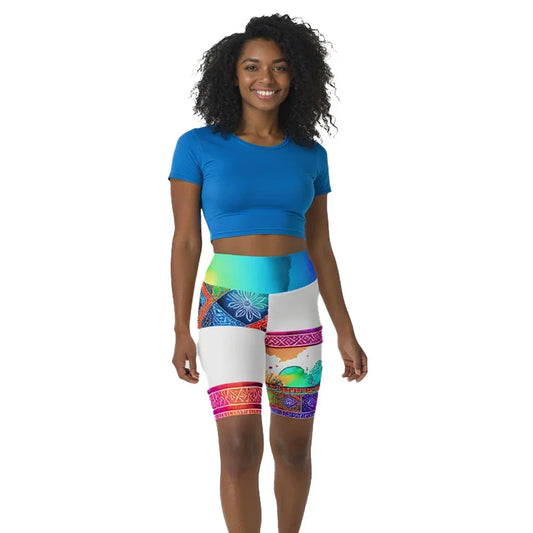 Chellam - Athlo Yoga Long Shorts sustainable fashion athleisure includes plus size activewear yoga clothes unique flare leggings shorts dresses one pieces travel wear for ladies