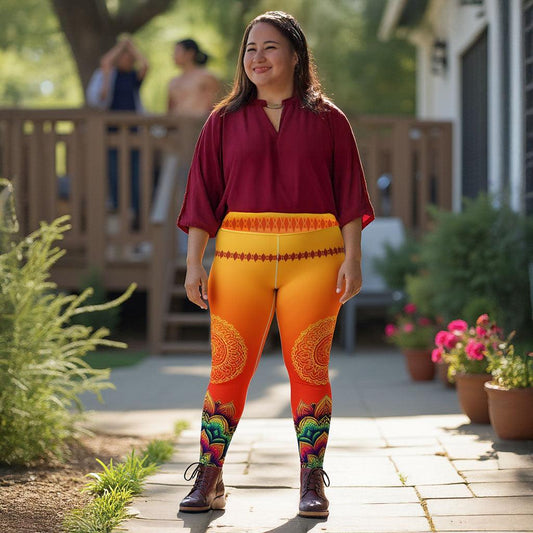 Pranika - Plus Athlo Yoga Leggings sustainable fashion athleisure includes plus size activewear yoga clothes unique flare leggings shorts dresses one pieces travel wear for ladies