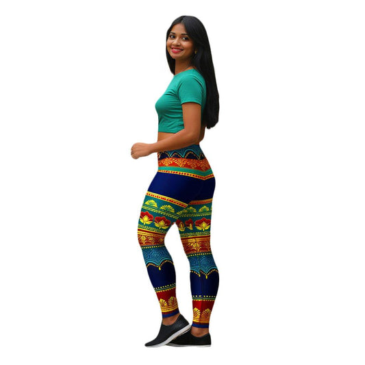 Perani Sari - Plus Athlo Yoga Leggings sustainable fashion athleisure includes plus size activewear yoga clothes unique flare leggings shorts dresses one pieces travel wear for ladies