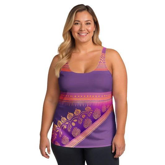 Ronish Sari - Plus Athlo Flex Tank sustainable fashion athleisure includes plus size activewear yoga clothes unique flare leggings shorts dresses one pieces travel wear for ladies