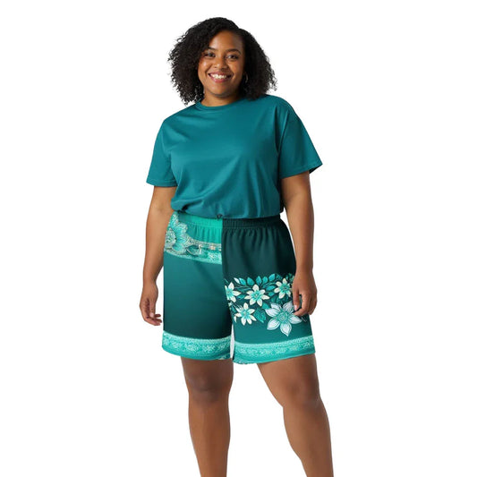 Heeya Henna - Plus Athlo Rec Shorts sustainable fashion athleisure includes plus size activewear yoga clothes unique flare leggings shorts dresses one pieces travel wear for ladies