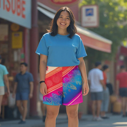 Jaini Sari - Plus Athlo Rec Shorts sustainable fashion athleisure includes plus size activewear yoga clothes unique flare leggings shorts dresses one pieces travel wear for ladies