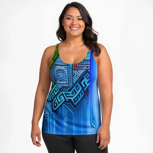 Tiania - Plus Athlo Flex Tank sustainable fashion athleisure includes plus size activewear yoga clothes unique flare leggings shorts dresses one pieces travel wear for ladies