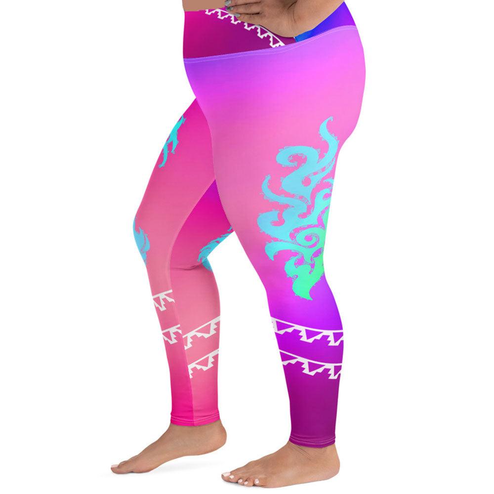 Dragon Desi - Plus Athlo Yoga Leggings sustainable fashion athleisure includes plus size activewear yoga clothes unique flare leggings shorts dresses one pieces travel wear for ladies