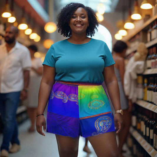 Suli - Plus Athlo Rec Shorts sustainable fashion athleisure includes plus size activewear yoga clothes unique flare leggings shorts dresses one pieces travel wear for ladies