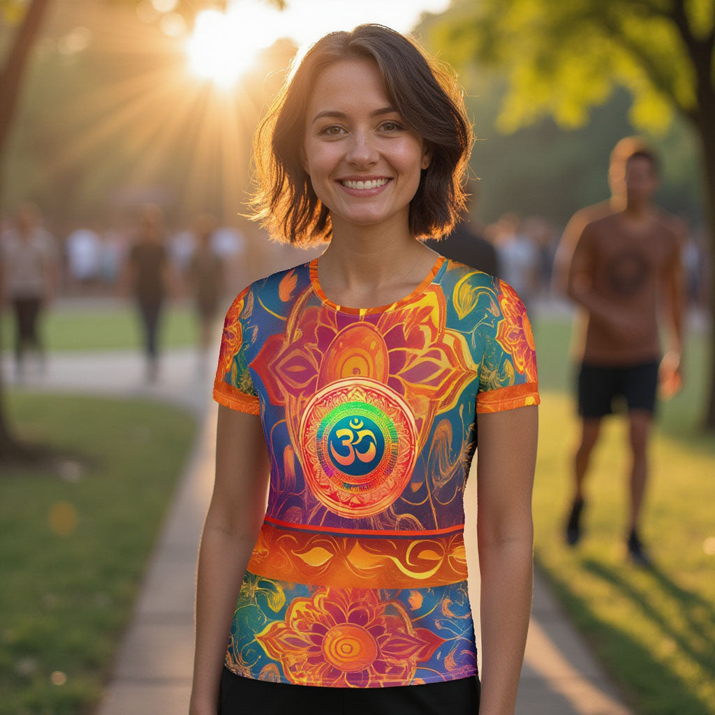Srinithi - Athlo Flex Shirt best workout and yoga pants for women affordable sustainable recycled unique cool funky plus size leggings by Namaste Fashion