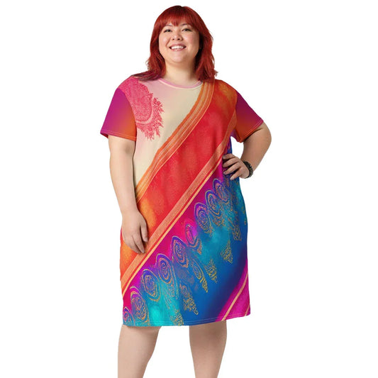 Jaini Sari - Plus Athlo Straight Dress sustainable fashion athleisure includes plus size activewear yoga clothes unique flare leggings shorts dresses one pieces travel wear for ladies