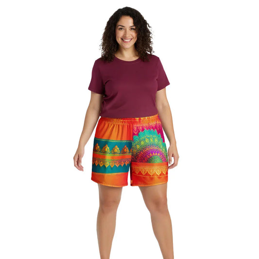 Aijya Sari - Plus Athlo Rec Shorts sustainable fashion athleisure includes plus size activewear yoga clothes unique flare leggings shorts dresses one pieces travel wear for ladies