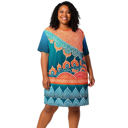 Arsha Henna - Plus Athlo Straight Dress sustainable fashion athleisure includes plus size activewear yoga clothes unique flare leggings shorts dresses one pieces travel wear for ladies