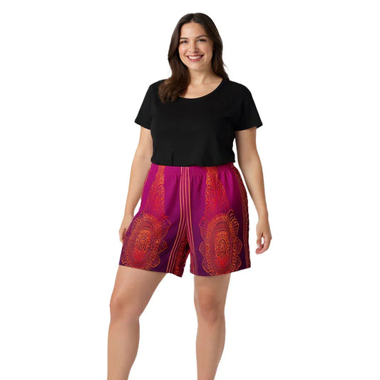 Piya Sari - Plus Athlo Rec Shorts sustainable fashion athleisure includes plus size activewear yoga clothes unique flare leggings shorts dresses one pieces travel wear for ladies
