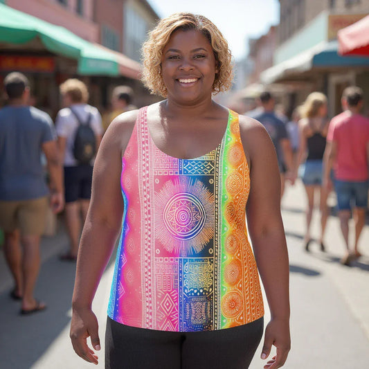 Deshan - Plus Athlo Flex Tank sustainable fashion athleisure includes plus size activewear yoga clothes unique flare leggings shorts dresses one pieces travel wear for ladies