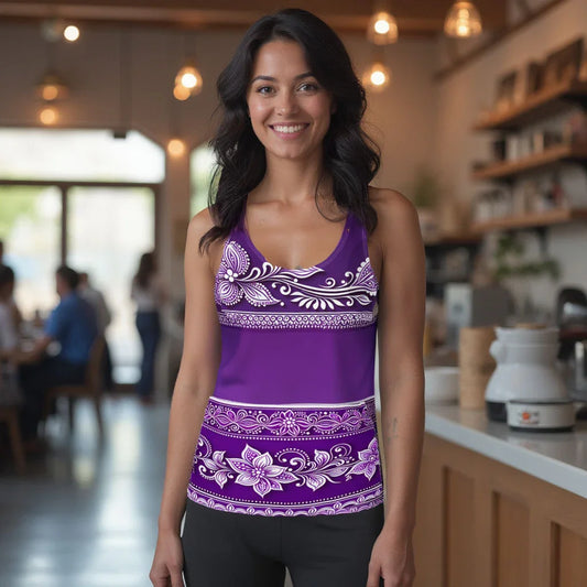 Sanavi Henna - Athlo Flex Tank sustainable fashion athleisure includes plus size activewear yoga clothes unique flare leggings shorts dresses one pieces travel wear for ladies