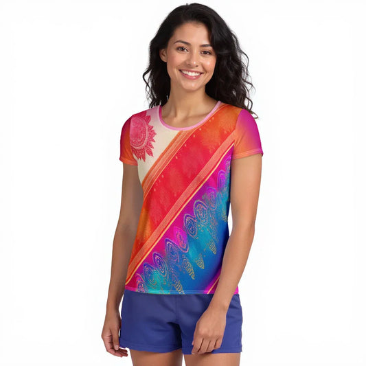 Jaini Sari - Athlo Flex Shirt sustainable fashion athleisure includes plus size activewear yoga clothes unique flare leggings shorts dresses one pieces travel wear for ladies