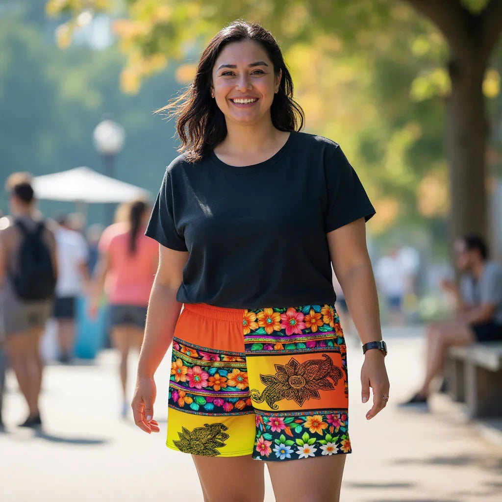 Lexani - Plus Athlo Rec Shorts sustainable fashion athleisure includes plus size activewear yoga clothes unique flare leggings shorts dresses one pieces travel wear for ladies