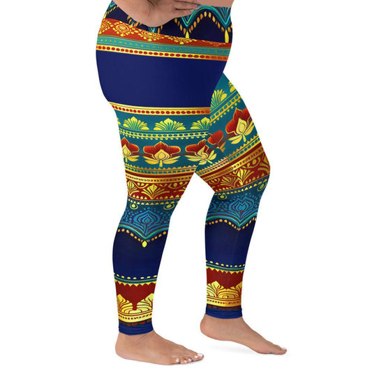 Perani Sari - Plus Athlo Yoga Leggings sustainable fashion athleisure includes plus size activewear yoga clothes unique flare leggings shorts dresses one pieces travel wear for ladies