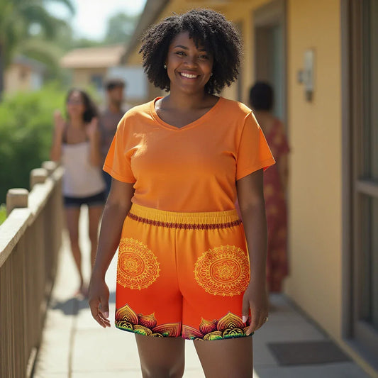 Pranika - Plus Athlo Rec Shorts sustainable fashion athleisure includes plus size activewear yoga clothes unique flare leggings shorts dresses one pieces travel wear for ladies