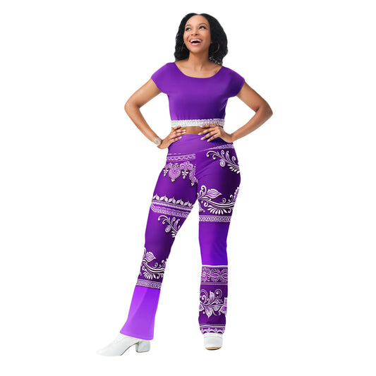 Sanavi Henna -Plus Athlo Bell Leggings sustainable fashion athleisure includes plus size activewear yoga clothes unique flare leggings shorts dresses one pieces travel wear for ladies