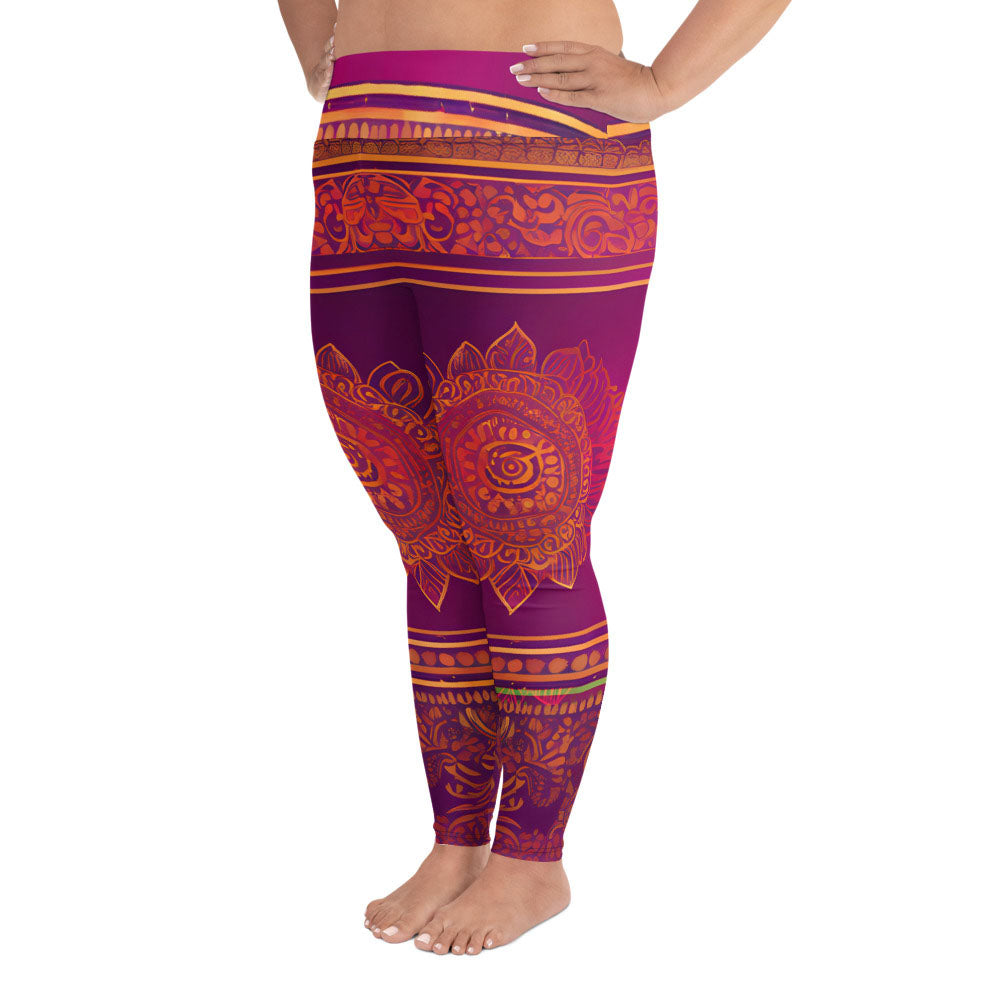 Piya - Plus Athlo / Yoga Leggings best workout and yoga pants for women plus size affordable sustainable recycled unique cool funky leggings by Namaste Fashion