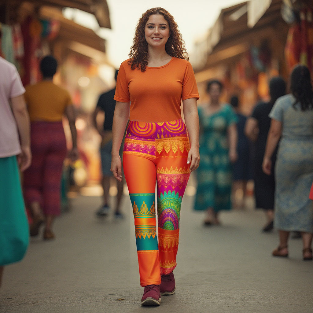 Aijya - Athlo Bell Leggings best workout and yoga pants for women affordable sustainable recycled unique cool funky plus size leggings by Namaste Fashion