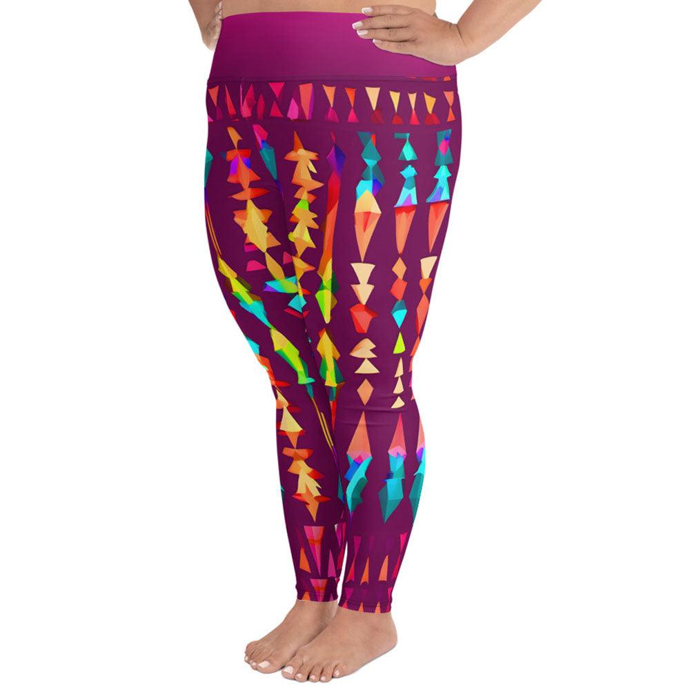 Yuva - Plus Athlo Yoga Leggings sustainable fashion athleisure includes plus size activewear yoga clothes unique flare leggings shorts dresses one pieces travel wear for ladies