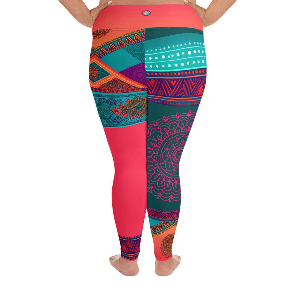 Sita - Plus Athlo / Yoga Leggings best workout and yoga pants for women affordable sustainable recycled unique cool funky plus size leggings by Namaste Fashion