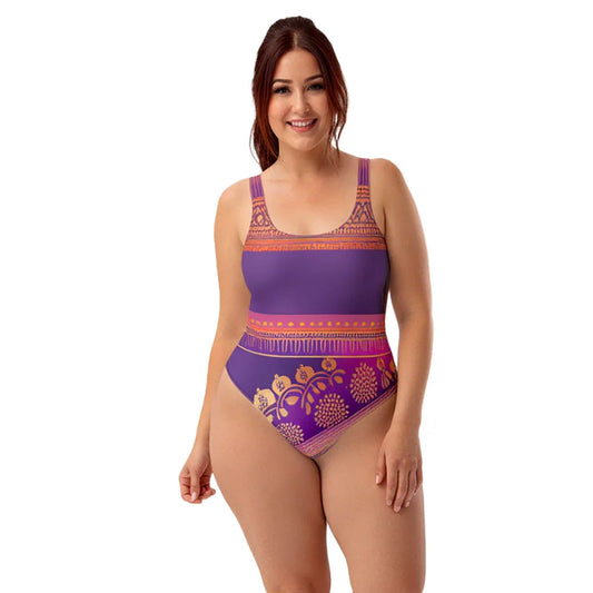 Ronish Sari - Plus Athlo Swimsuit sustainable fashion athleisure includes plus size activewear yoga clothes unique flare leggings shorts dresses one pieces travel wear for ladies