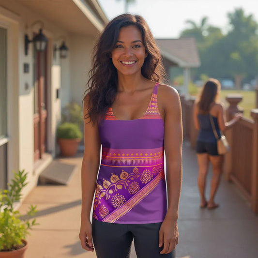 Ronish Sari - Athlo Flex Tank sustainable fashion athleisure includes plus size activewear yoga clothes unique flare leggings shorts dresses one pieces travel wear for ladies