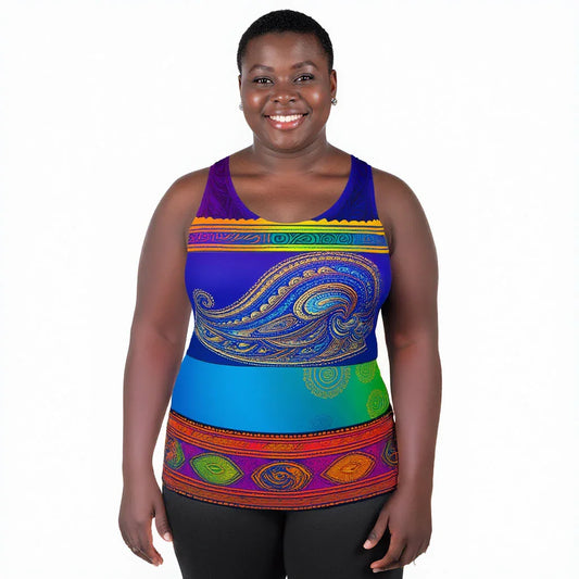 Suli - Plus Athlo Flex Tank sustainable fashion athleisure includes plus size activewear yoga clothes unique flare leggings shorts dresses one pieces travel wear for ladies